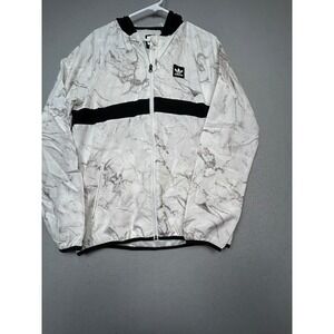 Adidas Climalite Windbreaker Polyester Marble White Black Small Mens
